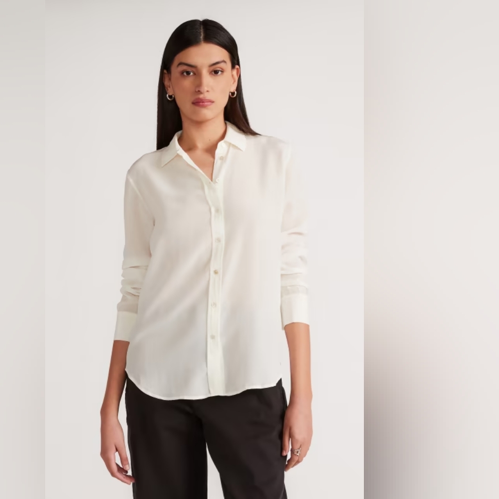 Pale yellow silk blouse